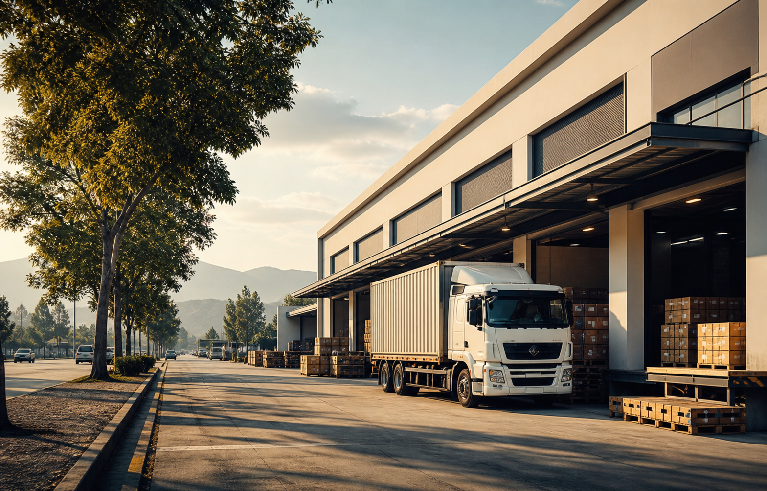 Cargo warehouse and truck in Nowshera